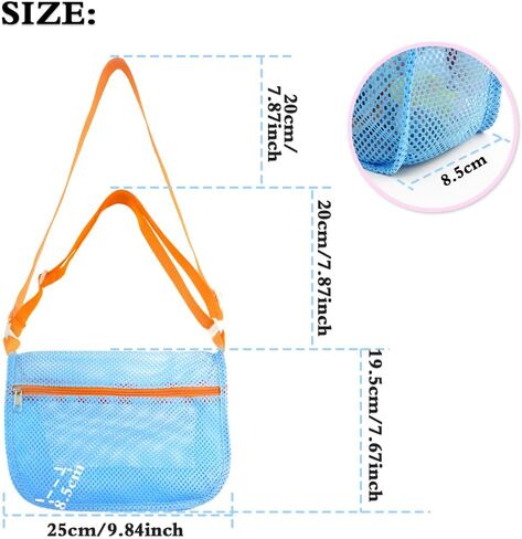 3Pcs Seashell Collecting Bags with Adjustable Shoulder Straps,New in Kuwait
