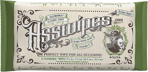 Fresh Body FB Asswipes (12 Pack, 540 wipes) - Flushable Personal Cleansing Body, Butt and Bathroom Wipes with Aloe and Vitamin E - Adults to Baby - Made Without Alcohol or Parabens in Kuwait