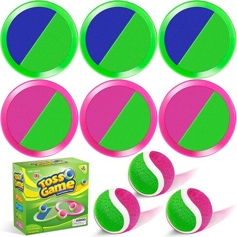 Officygnet Ball Catch Game, Kids Toss Game for Ages 3 4 5 6 7 8-12 Year Old Boy Girl, Catching Ball Set with 4 Paddles for Outdoor Toys/Yard Games/Beach Toys/Pool Toys for Kids Easter Birthday Gifts in Kuwait