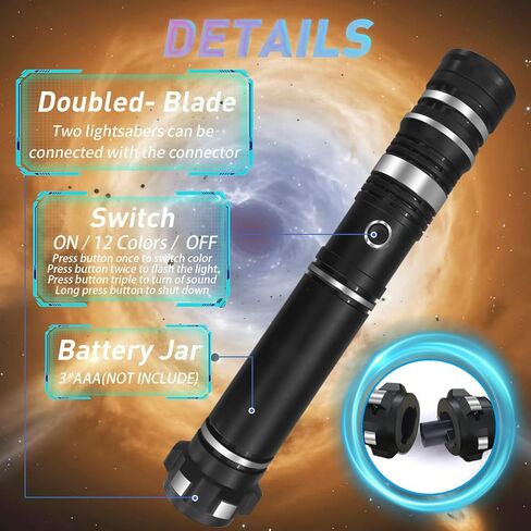 Beyondtrade Lightsabers Toy 12 Colors Doubled-Blade Dueling Swords, 2 in 1 Light Sabers with FX Sound for Kids Birthday Gift Halloween Cosplay Christmas Party Movie Fans Toys in Kuwait