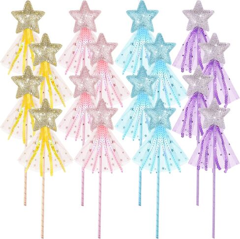 Skylety 8 Pcs Fairy Wands for Girls, Star Glitter Princess Party Wands in Kuwait