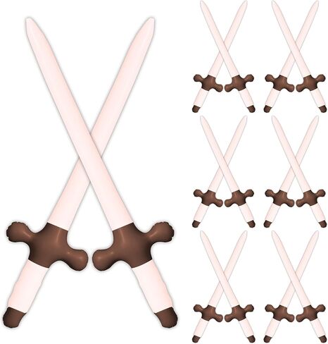 12PCS Black Gold Inflatable Swords for Theme Birthday Swimming Pool Party Cosplay Halloween Costume Pirate Theme Party Costume Accessories in Kuwait