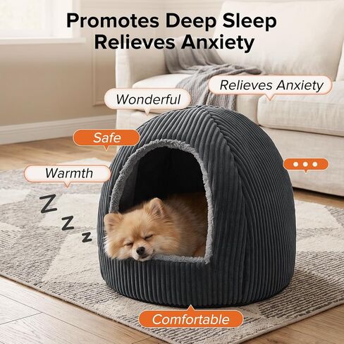 2-in-1 Cat Beds for Indoor Cats Cave Enclosed Bed with Washable Pillow in Kuwait