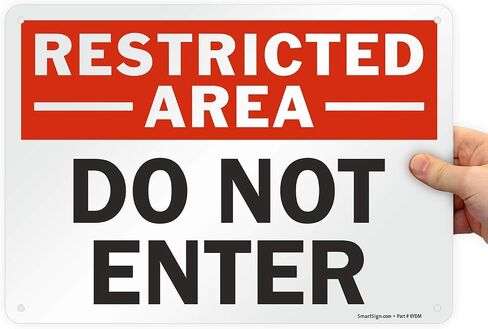 سمارت ساين - U9-1414-NP_7x10 علامة "Restricted Area - Do Not Enter" | 7 × 10 بوصة بلاستيك أسود/أحمر على أبيض in Kuwait