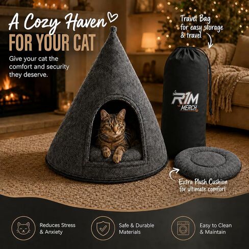 Cat Beds for Indoor Cats & Small Dog, Fluffy Cat Bed (Large) in Kuwait