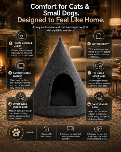 Cat Beds for Indoor Cats & Small Dog, Fluffy Cat Bed (Large) in Kuwait