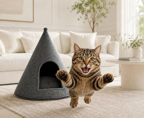 Cat Beds for Indoor Cats & Small Dog, Fluffy Cat Bed (Large) in Kuwait