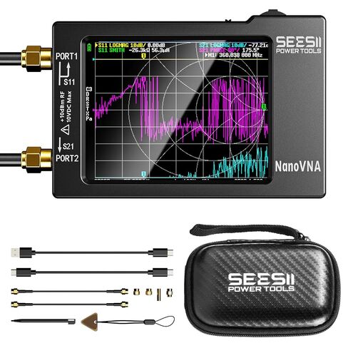 Nanovna 10KHz-1.5Ghz Vector Network Analyzer Kit,SEESII MF HF VHF UHF Antenna Analyzer Measuring S Parameters, Voltage Standing Wave Ratio, Phase, Delay, Smith Chart with 2.8" Touch Screen in Kuwait