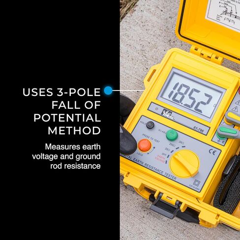 IDEAL INDUSTRIES INC. 61-796 Earth Ground Resistance Tester, 3-Pole, Carrying Case Included,Yellow,Green,Red in Saudi Arabia