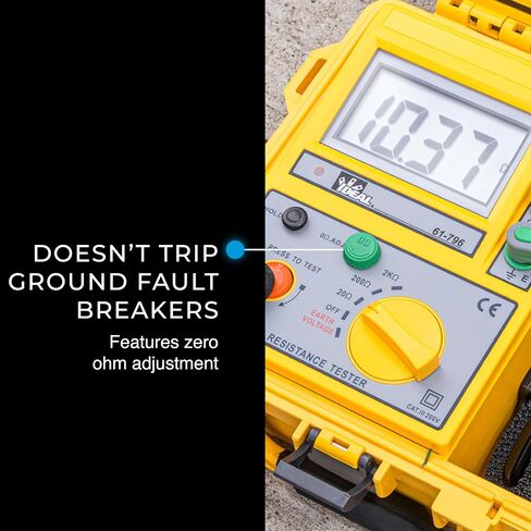 IDEAL INDUSTRIES INC. 61-796 Earth Ground Resistance Tester, 3-Pole, Carrying Case Included,Yellow,Green,Red in Saudi Arabia