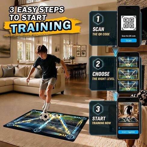 Soccer Training Mat with Video Drills for Beginners & Youth, 35.4 x 23.6 In in Kuwait