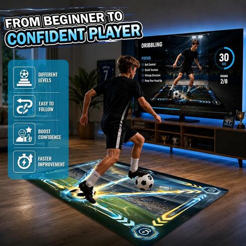 Soccer Training Mat with Video Drills for Beginners & Youth, 35.4 x 23.6 In in Kuwait
