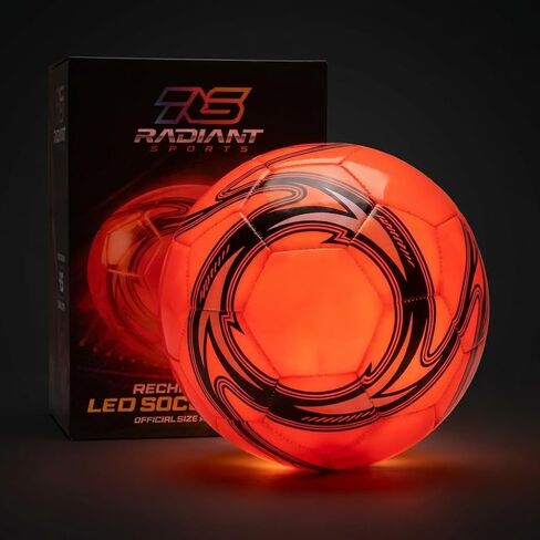 Rechargeable LED Soccer Ball – Stays Lit 45+ Min, No Batteries Needed – Size 4 & Size 5 – Durable Glow in the Dark Soccer Ball – Soccer Gifts for Boys & Girls Ages 8-15 – Extra Bright in Kuwait
