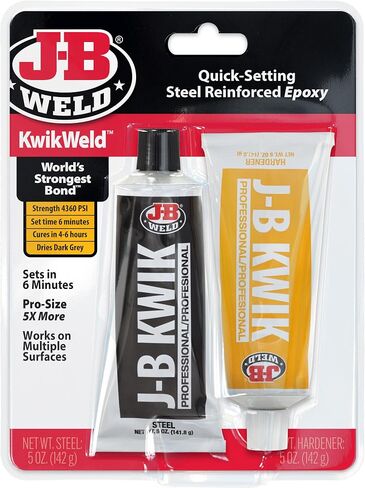 J-B Weld 8271 KwikWeld حجم احترافي من الإيبوكسي المقوى بالفولاذ - 10 أونصة. & WaterWeld, علاج لمدة ساعة واحدة، عصا معجون إيبوكسي - عبوتان، أوف وايت (8277-2) in Kuwait