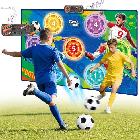 2026 Upgraded Electronic Scoring Soccer Toy Game Set for Kids, Indoor Outdoor Wall-Mounted Soccer Target Toy with 2 Soft Balls, Real-Time Score & 3 Game Modes Birthday Gift for Boys Girls Ages 3-12 in Kuwait