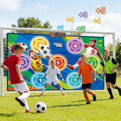 2026 Upgraded Electronic Scoring Soccer Toy Game Set for Kids, Indoor Outdoor Wall-Mounted Soccer Target Toy with 2 Soft Balls, Real-Time Score & 3 Game Modes Birthday Gift for Boys Girls Ages 3-12 in Kuwait