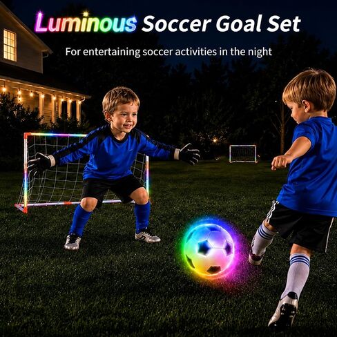 Soccer Goal Toy Set for Kids, Luminous LED Soccer Ball, Outdoor Sport Games in Kuwait