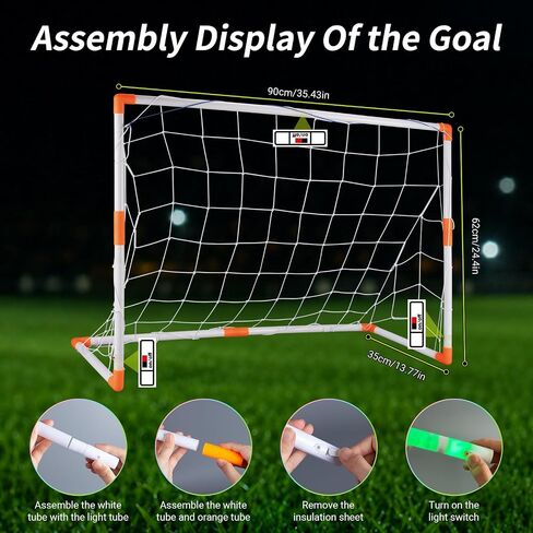 Soccer Goal Toy Set for Kids, Luminous LED Soccer Ball, Outdoor Sport Games in Kuwait
