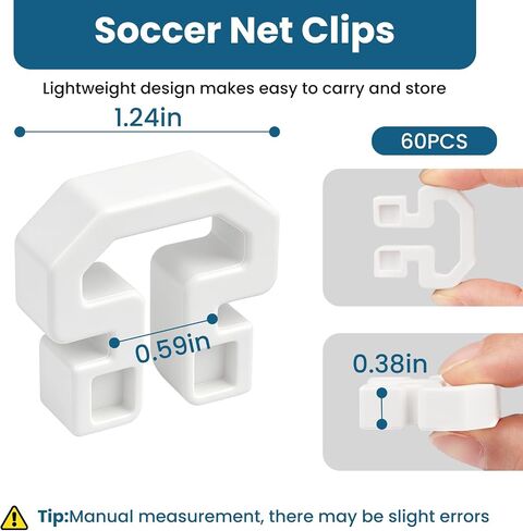 60 Pack Soccer Net Clips, Heavy Duty Plastic Soccer Goal Net Clips, Universal Twist Lock Net Clips for Soccer Goal, Durable Football Net Fasteners for Standard Soccer Goals in Kuwait