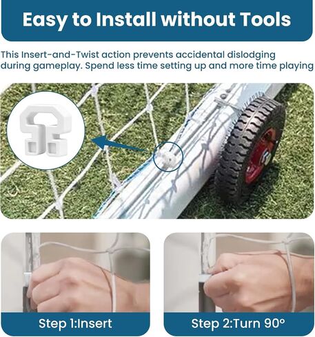 60 Pack Soccer Net Clips, Heavy Duty Plastic Soccer Goal Net Clips, Universal Twist Lock Net Clips for Soccer Goal, Durable Football Net Fasteners for Standard Soccer Goals in Kuwait