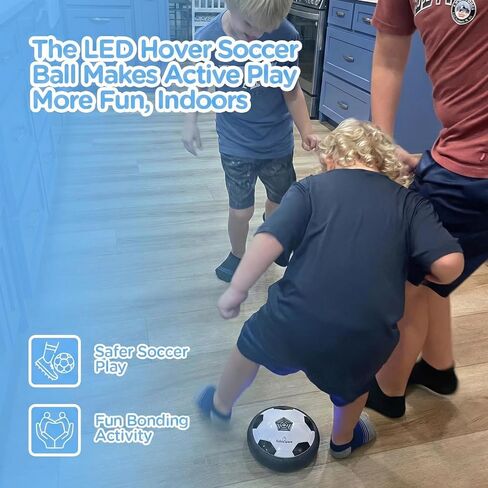 TheKiddoSpace LED Hover Soccer Ball for Kids – Indoor Floating Soccer Toy with Lights - Hover Ball Game for Boys - Fun Sports & Outdoor Play Gift - Cool Birthday Toy for 4–12 Year Old Boys in Kuwait