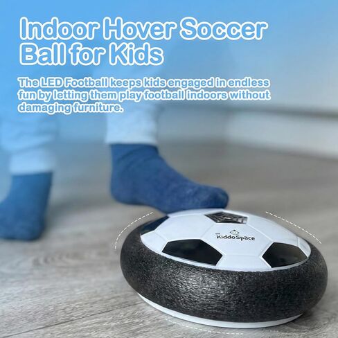 TheKiddoSpace LED Hover Soccer Ball for Kids – Indoor Floating Soccer Toy with Lights - Hover Ball Game for Boys - Fun Sports & Outdoor Play Gift - Cool Birthday Toy for 4–12 Year Old Boys in Kuwait
