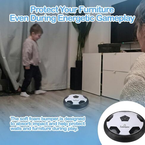 TheKiddoSpace LED Hover Soccer Ball for Kids – Indoor Floating Soccer Toy with Lights - Hover Ball Game for Boys - Fun Sports & Outdoor Play Gift - Cool Birthday Toy for 4–12 Year Old Boys in Kuwait
