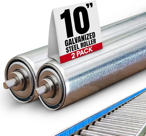 Conveyor Rollers - Galvanized Steel Replacement, 1.5" Diameter, 22" Between Frame,18 Ga. Galvanized Steel Tube, Durable Rollers for Smooth Movement, Ideal for Conveyor Systems - Pack of 5 in Kuwait