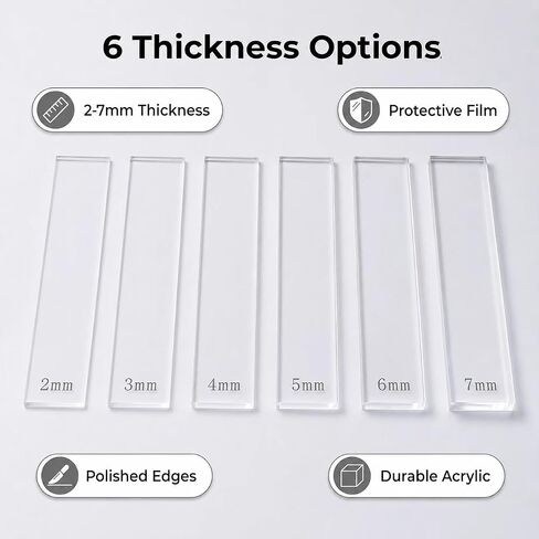 Polymer Clay Tools 12Pcs Acrylic Rolling Pin Guides Set Adjustable Depth Guides 2-7mm with Protective Film Clay Roller for Polymer Earrings, Sculpting, Modeling & DIY Jewelry Making in Kuwait