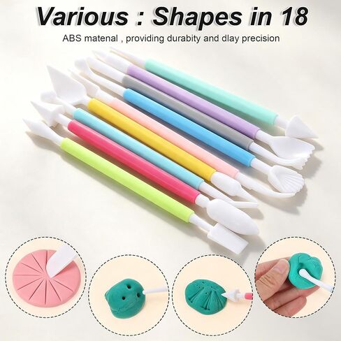 18Pcs Plastic Air Dry Clay Tools Double Ended Clay Modeling Tools Set in Kuwait