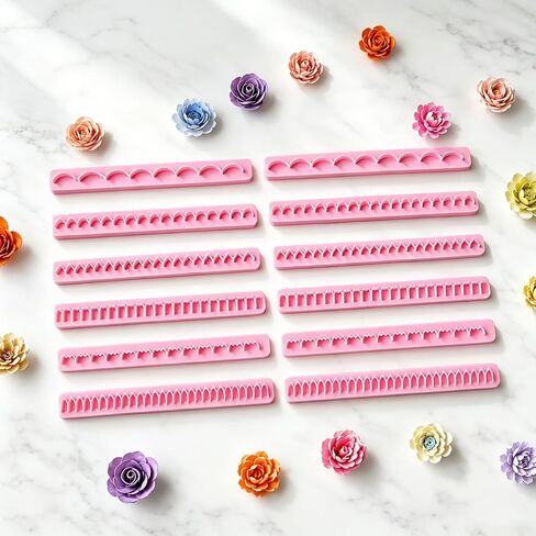 12PCS Polymer Clay Flower Petal Line Cutter to Make 3D Flowers in Kuwait