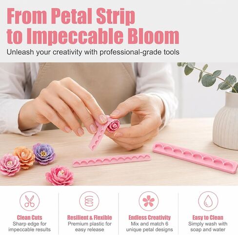 12PCS Polymer Clay Flower Petal Line Cutter to Make 3D Flowers in Kuwait