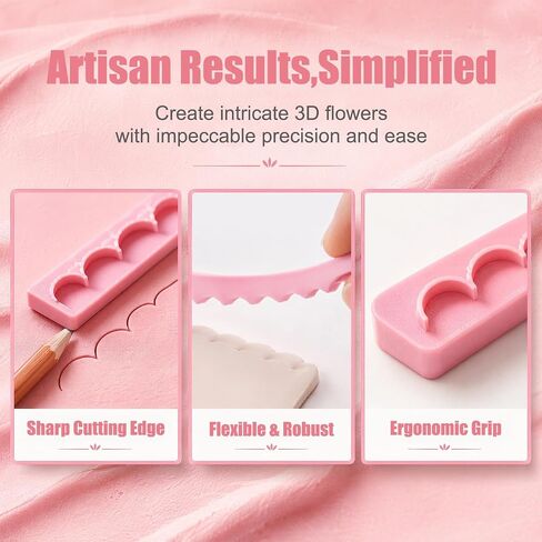 12PCS Polymer Clay Flower Petal Line Cutter to Make 3D Flowers in Kuwait