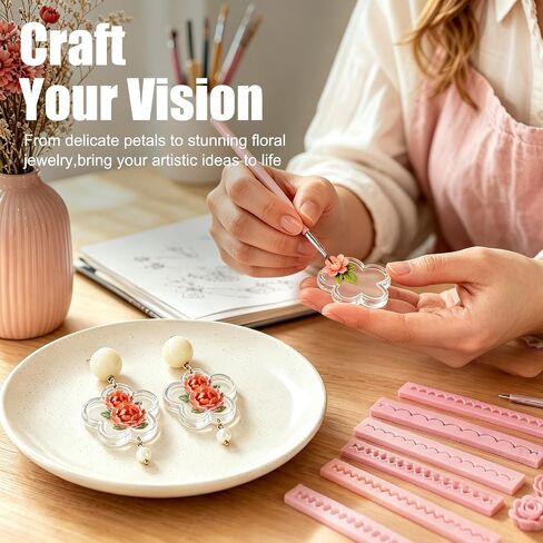 12PCS Polymer Clay Flower Petal Line Cutter to Make 3D Flowers in Kuwait