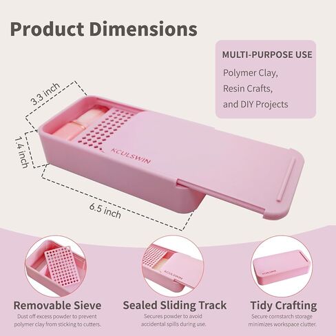 Cornstarch Tapper Box for Polymer Clay with Brush in Kuwait