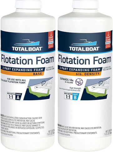 TotalBoat 6 Lb Density Expanding Foam Kit, 2 Part Closed Cell Polyurethane Liquid Foam for Boat Flotation, Casting, Carving, Sculpture, Reinforcement and Void Filling (2 Gallon Kit) in Kuwait