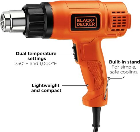 BLACK+DECKER Heat Gun, 1350 Watt, Dual Temperature Settings, Corded (HG1300) in Kuwait