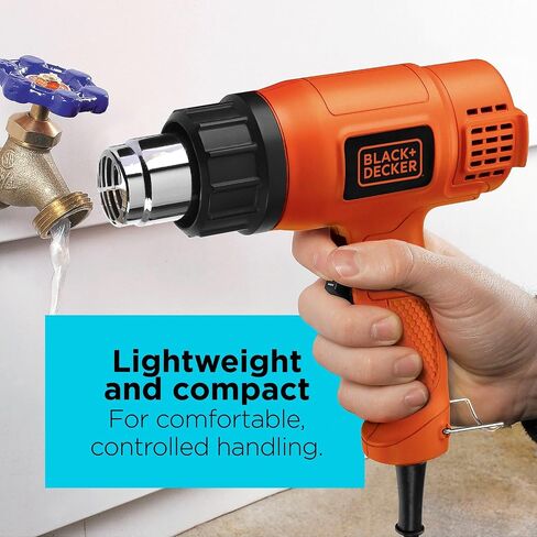 BLACK+DECKER Heat Gun, 1350 Watt, Dual Temperature Settings, Corded (HG1300) in Kuwait