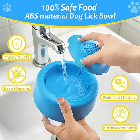 Slow Feeder Dog Bowls for Liquid Treat Dog Lick Bowl with Enrichment Rolling Ball Toy for Bone Broth Yogurt and Liquid and Thick Treat with Suction Cup Base for Small Medium Large Dogs in Kuwait