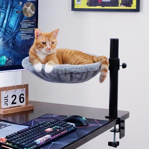 PAWZ Road Cat Desk Bed Hammock 360° Roataion & Height Adjustable, Gray in Kuwait