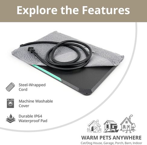 Outdoor Cat Heating Pad, Waterproof Housing, 16.5" x 11.8", 35W in Kuwait