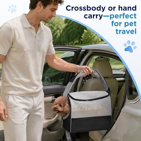 BONTHEE Dog Sling Carrier for Small Dogs 6-10 lbs Adjustable Shoulder-Black in Kuwait
