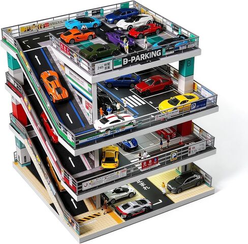 kivcmds Display Case for Hot Wheels 1/64 Toy Car Garage Diorama with Lights in Kuwait