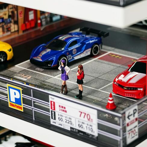 kivcmds Display Case for Hot Wheels 1/64 Toy Car Garage Diorama with Lights in Kuwait