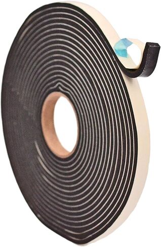 WOD SSFLDFT Closed Cell Sponge Rubber Foam Tape, 3/8 inch Thick, 3/8 inch x 30 ft. Made in USA Weatherstrip Seal, Windows and Doors Adhesive, Sound Proof Insulation, Black in Kuwait