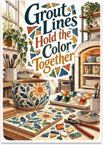 Grout Lines Hold the Color Together Poster - Mosaic Tile Making - 13x19 in Kuwait