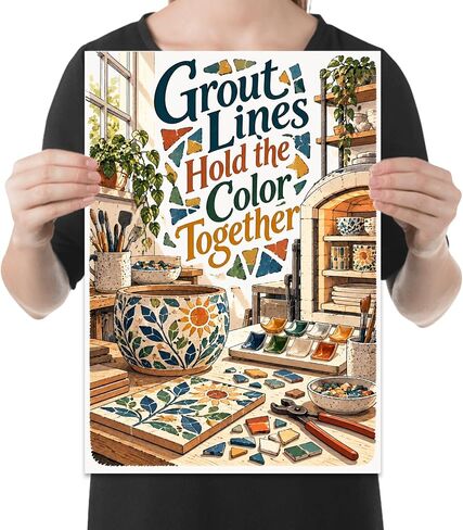 Grout Lines Hold the Color Together Poster - Mosaic Tile Making - 13x19 in Kuwait