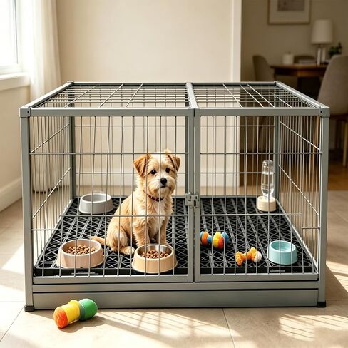 12 PCS Dog Kennel Flooring Interlocking Drainage, 12 × 12 × 0.5 Waterproof Non Slip Outdoor Run Training Panel Splicing Dog Crate Floor Protector for Pets, Black in Kuwait