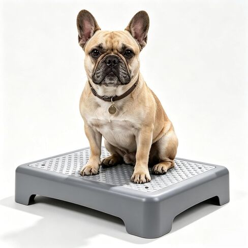 Dog Training Place Board with Non-Skid Surface, Portable Dog Agility Platform, Includes Snack Waist Bag and Scoop, Puppy Training Equipment for Small Medium Dogs 17.3"x13.4"x3.8" (Gray) in Kuwait