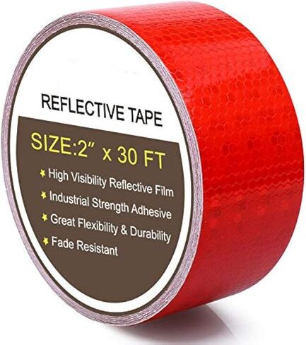 2" X 30ft Reflective Tape White Outdoor High Vis Conspicuity Safety Tape, Reflector Tape Trailer Waterproof in Kuwait